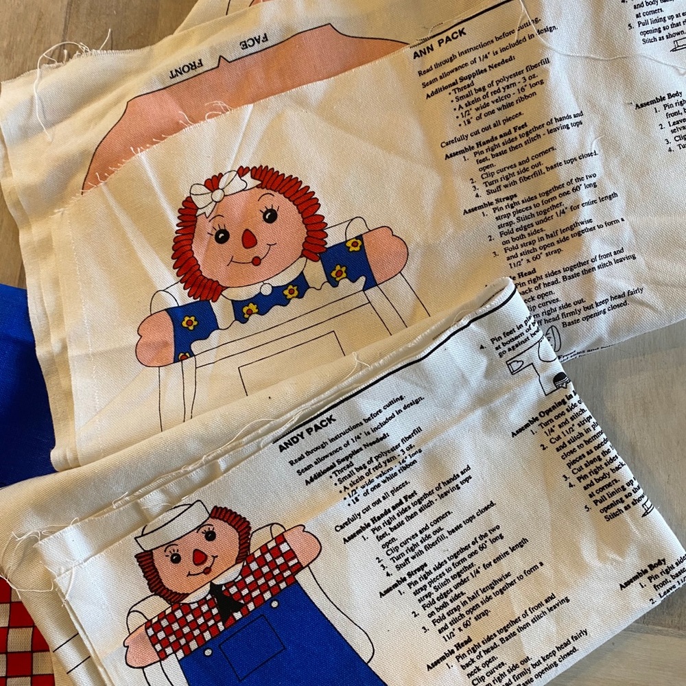 Vintage Raggady Ann and Andy Backpack Sewing Kit